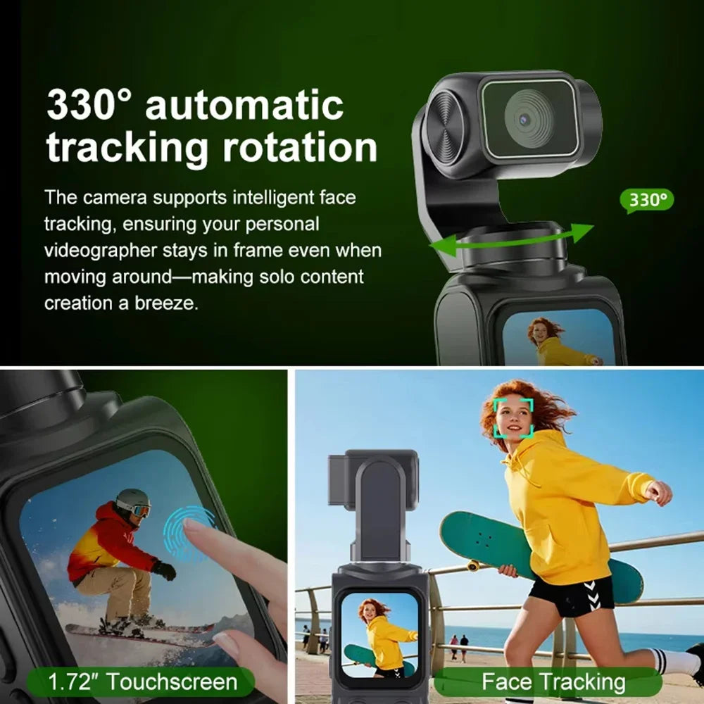 4K Pocket Vlogging Camera With Auto-Tracking Gimbal